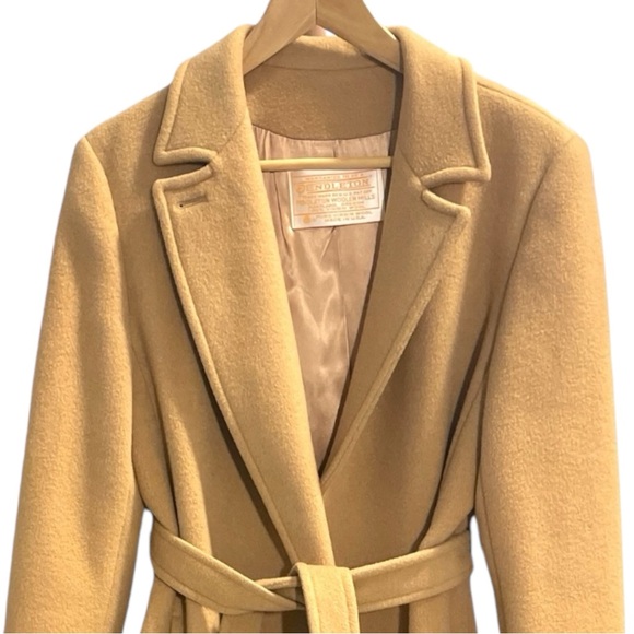 Pendleton Tan 100% Pure Virgin Wool Trench Coat Made In USA Women’s M-L - Picture 5 of 14